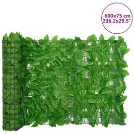 vidaXL Sichtschutzmatte mit Grünen Blättern 600 x 75 cm