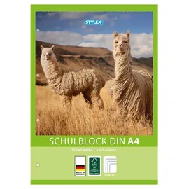 Stylex Schulblock / blanko / DIN A4 / gelocht / 50 Blatt