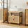 [en.casa] Waschbeckenunterschrank 60 x 60 x 35 cm Schwarz/Bambus