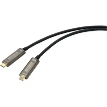 SpeaKa Professional USB-C® Anschlusskabel USB-C® Stecker, USB-C® Stecker 15.00 m Schwarz SP-9505616 TPE-Mantel USB-C®-Displaykabel