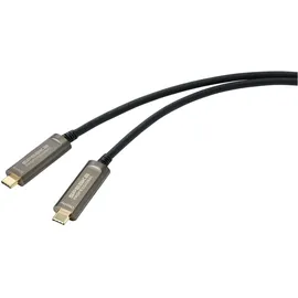 SpeaKa Professional USB-C® Anschlusskabel USB-C® Stecker, USB-C® Stecker 15.00 m Schwarz SP-9505616 TPE-Mantel USB-C®-Displaykabel