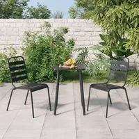 VidaXL 3-tlg. Garten-Essgruppe Anthrazit Stahl