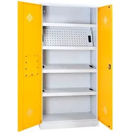 Lüllmann Umweltschrank 566256 rapsgelb, lichtgrau 91,6 x 42,2 x 195,0 cm, aufgebaut, 1 St.