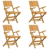 vidaXL Gartenstühle 4 Stk. Klappbar 55x61x90 cm Massivholz Teak