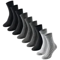SCHIESSER Uncover Freizeitsocken 9-Paar Grau/Schwarz 39-42