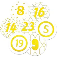 Frau Wundervoll 48 Adventskalenderzahlen AUFKLEBER für 2 Kalender weiß,gold, Durchmesser 4 cm (Angebot) / Sticker, Weihnachten, Adventskalender, DIY Kalender