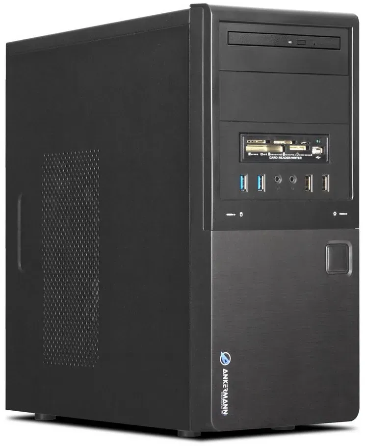 ANKERMANN-PC Desktop PC Barcelona PC (Intel Core i5 6400, Core Onboard Graphics, 16 GB RAM, 500 GB HDD, 480 GB SSD, Luftkühlung) schwarz