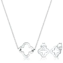 Elli Schmuckset Kleeblatt 925 Sterling Silber