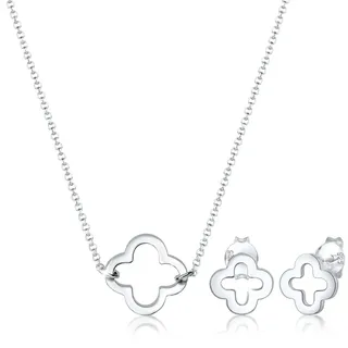 Elli Kleeblatt 925 Sterling Silber silber, Schmuck_Sets, Damen, onesize, ohne Stein, Silber 925 (Sterlingsilber), Schmuckset