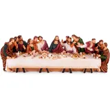 Brubaker Das letzte Abendmahl - Jesus und Seine 12 Jünger am Tisch - 36 cm Weihnachtsfigur mit handbemalten Figuren aus Polyresin - Abendmahlszene Weihnachtsdekoration - Tischdekoration