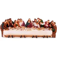 Brubaker Das letzte Abendmahl - Jesus und Seine 12 Jünger am Tisch - 36 cm Weihnachtsfigur mit handbemalten Figuren aus Polyresin - Abendmahlszene Weihnachtsdekoration - Tischdekoration