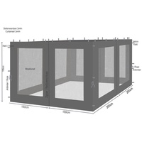 4 Seitenteile mit Moskitonetz für Rank Pavillon 3x4m Seitenwand Anthrazit RAL 7012