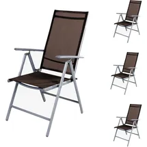 Mojawo Gartenstuhl Klappstuhl 54 x 70 x 106 cm silbergrau/schokobraun 4 St.