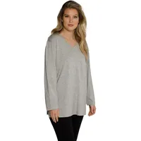 Ulla Popken Ulla Popken, Damen, große Größen, Basic-V-Shirt, Langarm