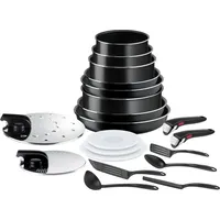 Tefal Ingenio Easy On 20-teiliges Kochgeschirr Set für platzsparendes Kochen - Schwarz