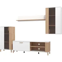 INOSIGN Wohnwand »Bastia Wohnwand, Mediawand, Anbauwand, mit MDF-Profilen, Breite 281 cm« Komplett-Set, 4-st, 4 Stk. tlg., weiß