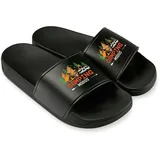 Camping Modus Badelatschen für Herren & Damen - Lustige Hausschuhe, Schlappen - Badeschuhe, Badeschlappen lustig Geschenk Camper (Schwarz, EU Schuhgrößensystem, Erwachsene, Numerisch, M, 47) - 47 EU