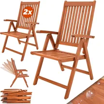CASARIA Vanamo Gartenstuhl 55 x 70 x 106 cm Braun 2 St.
