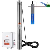 Vevor Tiefbrunnen-Tauchpumpe 2200 W 9,8 m3/h Durchfluss 144 m Förderhöhe mit 19,4 m Kabel und externer Steuerbox