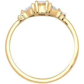 Elli PREMIUM Ring 925 Sterling Silber Verlobungsring in gold, | Gr.: 58