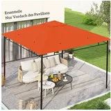 furnicato Pavillon-Ersatzdach Ersatzdach für Pavillon 298L x 295B cm in Orange, 300 x 300 cm, UV-beständige Pavillendach-Plane mit 8 Drainagelöchern für den Garten orange