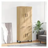 furnicato Highboard Sonoma-Eiche 69,5 x 34 x 180 cm aus Holzwerkstoff und Metall (1 St), Stabiler Schrank mit viel Stauraum und Wandhalterung für Wohnräume braun 34 cm x 180 cm x 69.5 cm