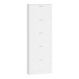 vidaXL Schuhschrank Hochglanz-Weiß 59x17x169 cm Holzwerkstoff
