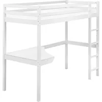 Beliani Hochbett Weiß 90 x 200 cm mit Schreibtisch