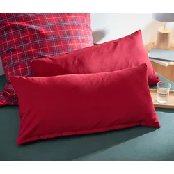 Tchibo - 2 Microfaser-Flanell-Kopfkissenbezüge - rot