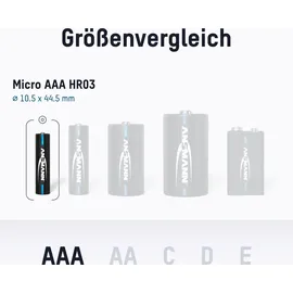 Ansmann Telefon Akku Micro AAA, 6 Stück, 800 mAh NI-MH 1,2V