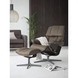 Stressless Stressless® Relaxsessel »Reno«, mit Cross Base, Größe S, M & L, Holzakzent Braun, braun