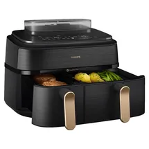 Philips 5000 Series Steam Airfryer Dual Basket NA552/00 Dunkelgrau/Kupfer
