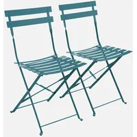 Sweeek 2er-Set klappbare Gartenstühle aus Metall - Sweeek