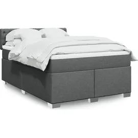 vidaXL Boxspringbett 140 x 200 cm Dunkelgrau