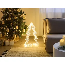 Beliani Weihnachtsbaum Silber 60 cm
