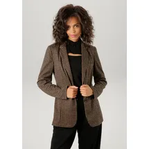 Aniston CASUAL Sweatblazer im trendigen Karo-Dessin Gr. 46, dunkelbraun-braun-rost-beige, , 21424564-46