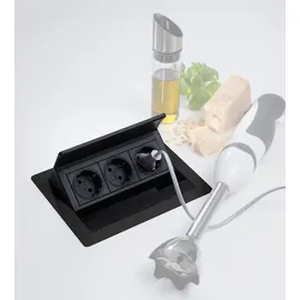 EVOline Flip Top Push S Einbausteckdose 3-fach, 230v -