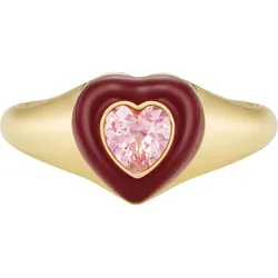 Fossil Damenring Metall, Emaille Ringe   