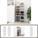 Vidaxl - Schuhschränke 2 Stk. Hochglanz-Weiß 27,5x27x102 cm - Schuhschrank - Schuhregal - Garderobe - Aufbewahrung - Wohnraumorganisation