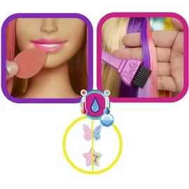 Barbie Mattel HMD78 Barbie Totally Hair Regenbogen Deluxe Styling Kopf Frisurenkopf Frisierkopf - Rosa