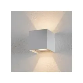 Helestra Außenwandleuchte Aluminium 10 x 10 x 10 cm dimmbar IP54 mattweiß