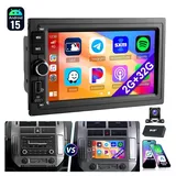 ESSGOO VW Polo 9N Golf 4 Passat B5 T5 Autoradio Android 15, Carplay GPS Navi Autoradio (RDS, 4+64GB(optional), Digitalradio (DAB), FM, DAB+ (optional), SWC, Apple Carplay Android Auto GPS Navi WIFI BT EQ) schwarz