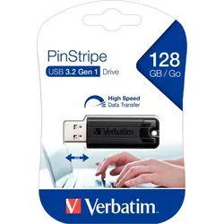 Verbatim Speicherstick USB 3.0, 128 GB, PinStripe, mit Schiebefunktion