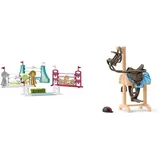 SCHLEICH 42612 Hindernisse Zubehör, für Kinder ab 5-12 Jahren, Horse Club - Zubehör & 42613 Accessoires Pferdetransporter, ab 5 Jahren, Horse Club - Spiel-Zubehör, 9 x 5 x 14 cm