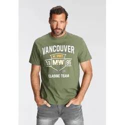 T-Shirt, Kurzarm, bedruckt, Rundhalsausschnitt, aus Baumwolle, Gr. M (48/50), khaki, , 59686545-M