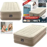 Intex 64426NP - Luftbett Twin Ultra Plush mit Pumpe 191 x 99 cm - Selbstaufblasend Gästebett - Beige
