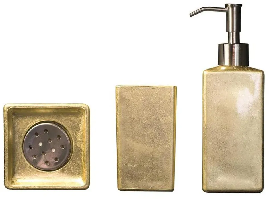 Glassdesign LUXURY Becher LUX02FO - Gold (Blattauflage 3D)