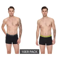 Kappa 10er Pack Kappa Herren Boxershorts mit Marken Schriftzug und Logo Unterhose 351K1JW ADO Schwarz/Lime - M