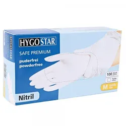 HYGOSTAR 10x100 Nitrilhandschuhe Weiss Größe XL puderfrei Safe Premium Einweghandschuhe Einmalhandschuhe Nitril Handschuhe