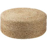 Tectake tectake® Handgefertigter Pouf Banno Elipse aus Jute rund, Boho-Stil - beige